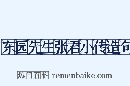 东园先生张君小传造句是什么意思的图片
